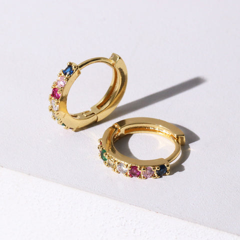 Small Rainbow Hoop Earring