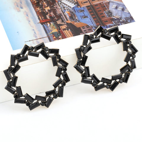 Round Crystal Earring