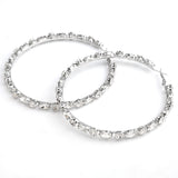 Big Diamond 18k Gold Plated Rhinestone Hoop Earring