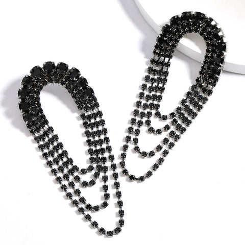 18k Gold Plated Crystal Tassel Earrings