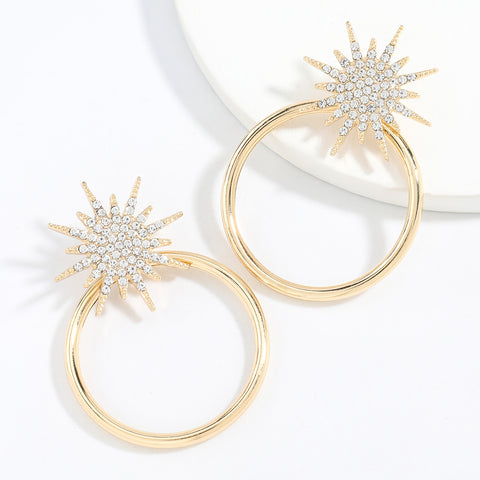 Big Star Ring 18k Gold Plated Earring