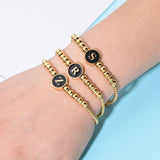 18K Gold Plated Beaded Initial Bracelet