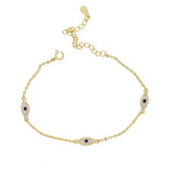 18k Gold Plated Evil Eye Bracelet
