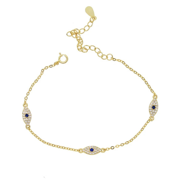 18k Gold Plated Evil Eye Bracelet