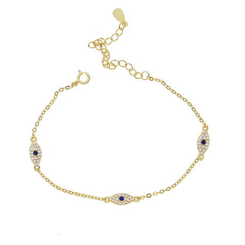 18k Gold Plated Evil Eye Bracelet
