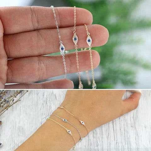 18k Gold Plated Evil Eye Bracelet