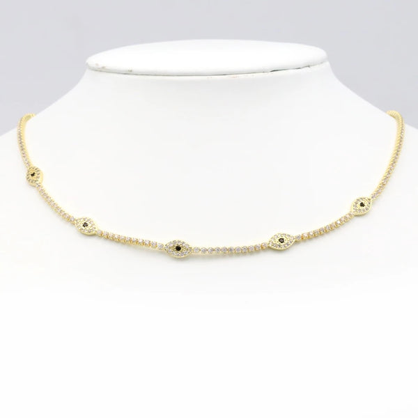 18K Gold Plated Evil Eye Necklace