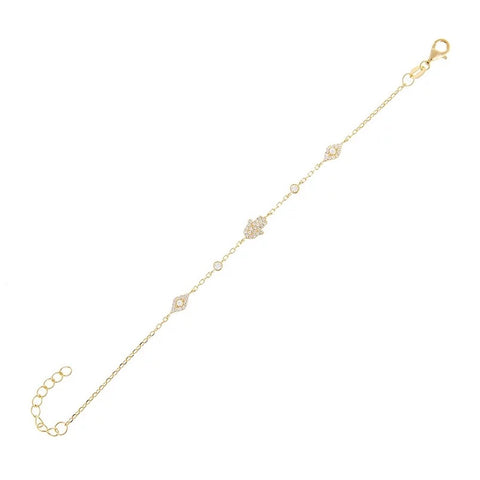 14k Gold Plated Hamsa Bracelet