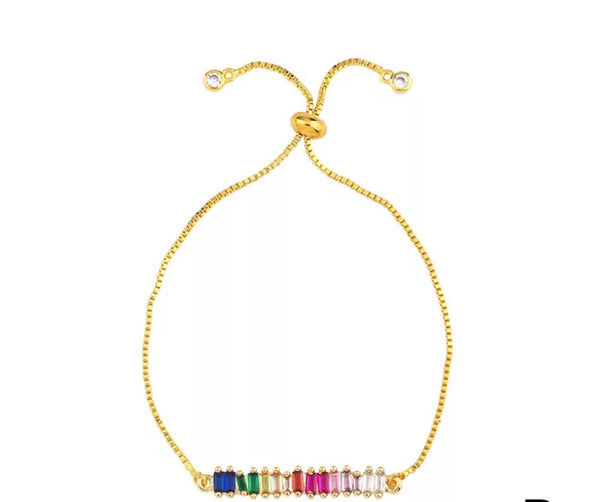 Rainbow 18k Gold Plated Bracelet