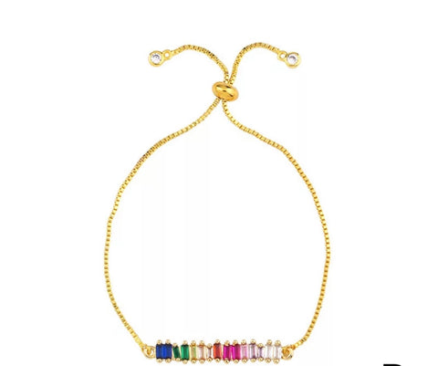 Rainbow 18k Gold Plated Bracelet