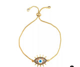 Rainbow Evil Eye 18k Gold Plated Bracelet