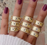 Evil Eye 18k Gold Plated Ring