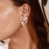 The Pearl Heart Shaped Stud