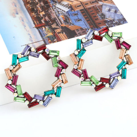 Round Crystal Earring