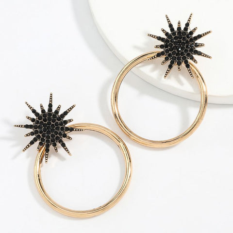 Big Star Ring 18k Gold Plated Earring