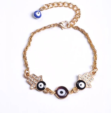 Evil Eye Hamsa 18k Gold Plated Bracelet