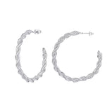 18k Gold Plated Rope Hoop Earrings