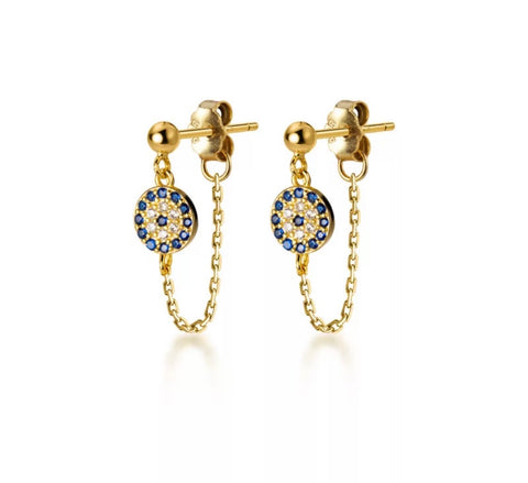 Evil Eye 18k Gold Plated Dangle Earring