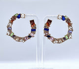 18k Gold Plated Rainbow C Earrings