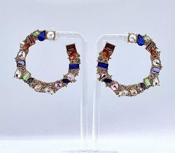 18k Gold Plated Rainbow C Earrings