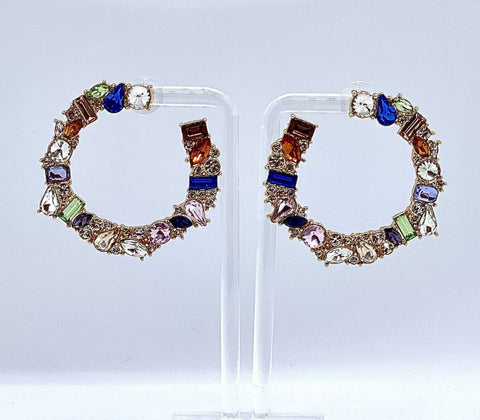 18k Gold Plated Rainbow C Earrings