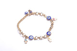 Dark Blue Evil Eye Hamsa 18k Gold Plated Bracelet
