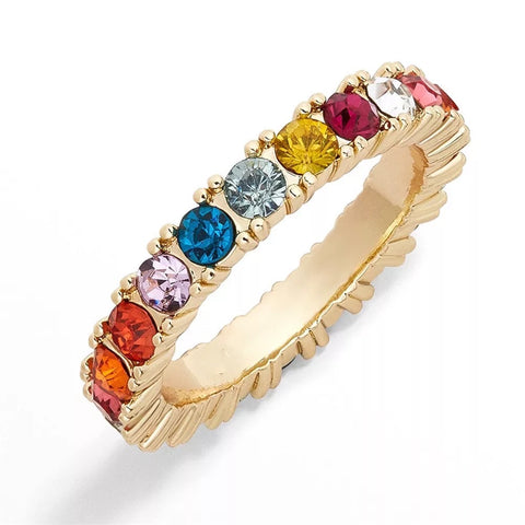 18k Gold Plated Rainbow Eternity Band