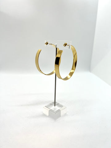 18k Gold Plated Thick Hoop Earrings