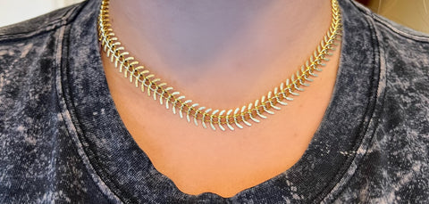 18k gold plated leaf necklace!