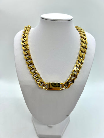 18k Gold Plated Chunky Cuban Link Necklace
