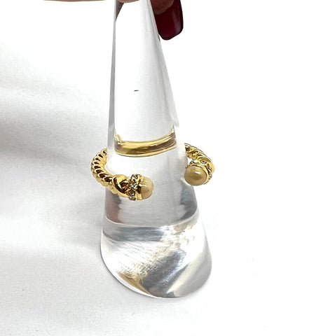 18K Gold Plated Amber Open Ring