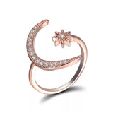 18k Gold Plated Moon & Star Ring