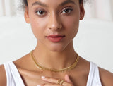 18k gold plated leaf necklace!