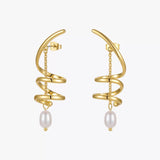 18k Gold Plated Tornado Drop Earrings
