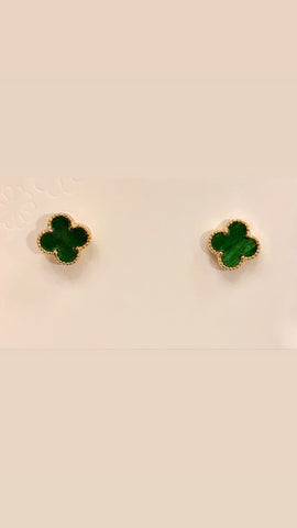 18k Gold Plated Small Clover Studs