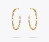 18k Gold Plated Paperclip Hoop Earrings