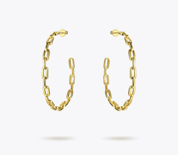 18k Gold Plated Paperclip Hoop Earrings