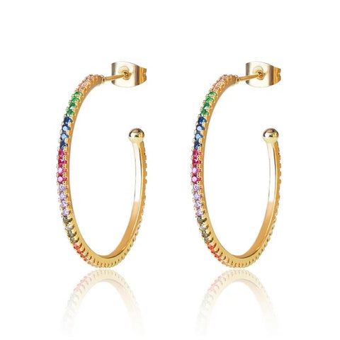 18k Gold Plated Rainbow Hoops