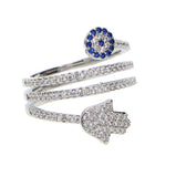 18k Gold Plated Evil Eye & Hamsa Ring