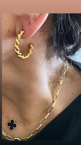 18k Gold Plated Rope Hoops
