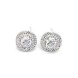 18k Gold Plated Diamond Halo Studs