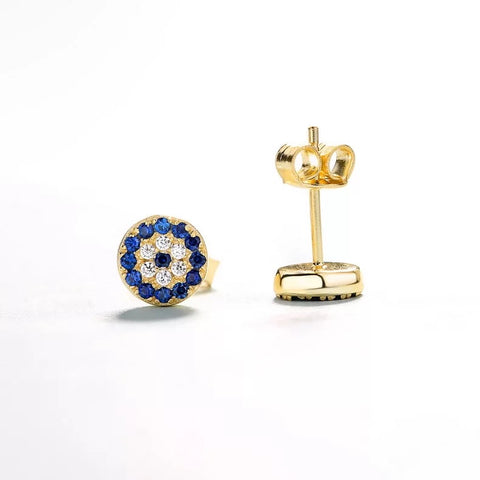 18k Gold Plated Evil Eye Studs