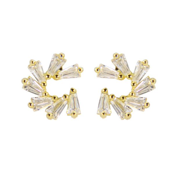 18k Gold Plated Baguette Studs