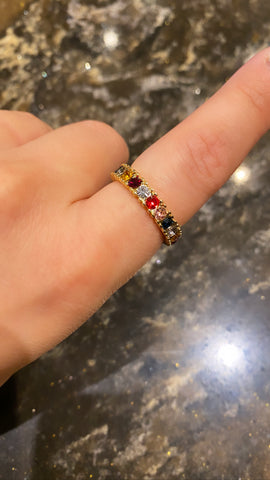 18k Gold Plated Rainbow Eternity Band