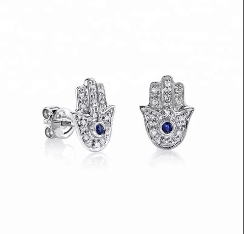 18k Gold Plated Hamsa Studs