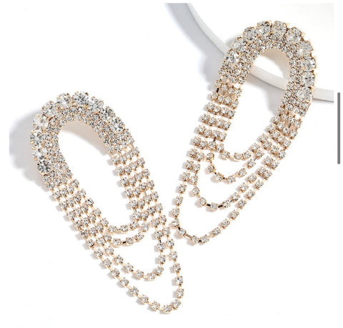 18k Crystal Chandelier Earring