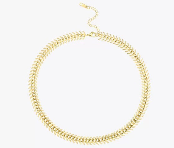 18k gold plated leaf necklace!