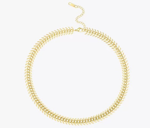 18k gold plated leaf necklace!