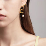 18k Gold Plated Tornado Drop Earrings