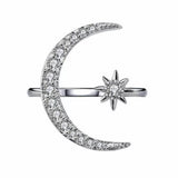 18k Gold Plated Moon & Star Ring